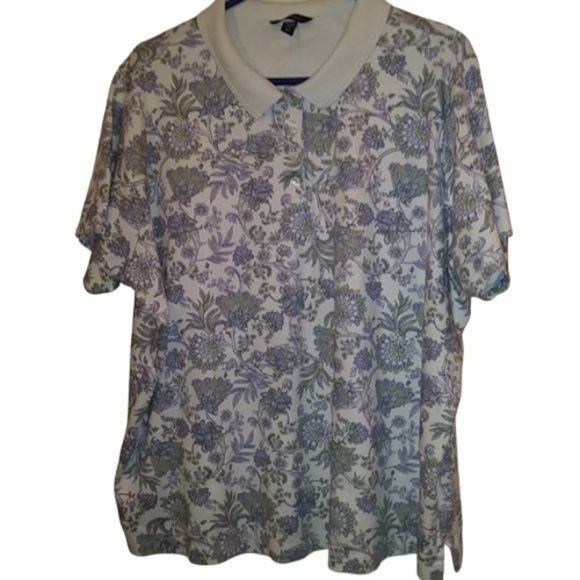 Land's End Floral Polo Shirt 3X
